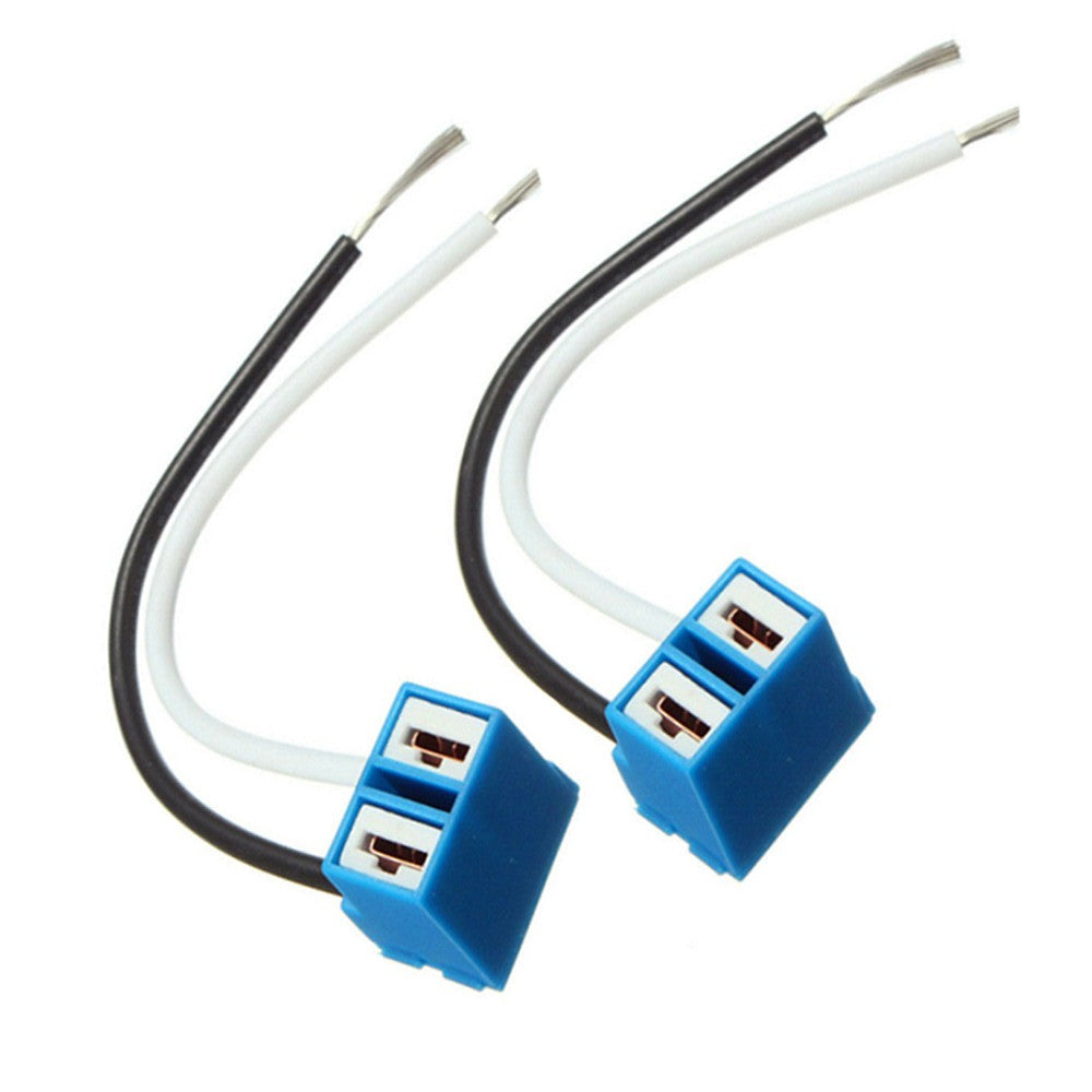 2Pcs H7 2-Pins Socket Headlight Socket LED Plug Wire Harness Adapter Connector Q