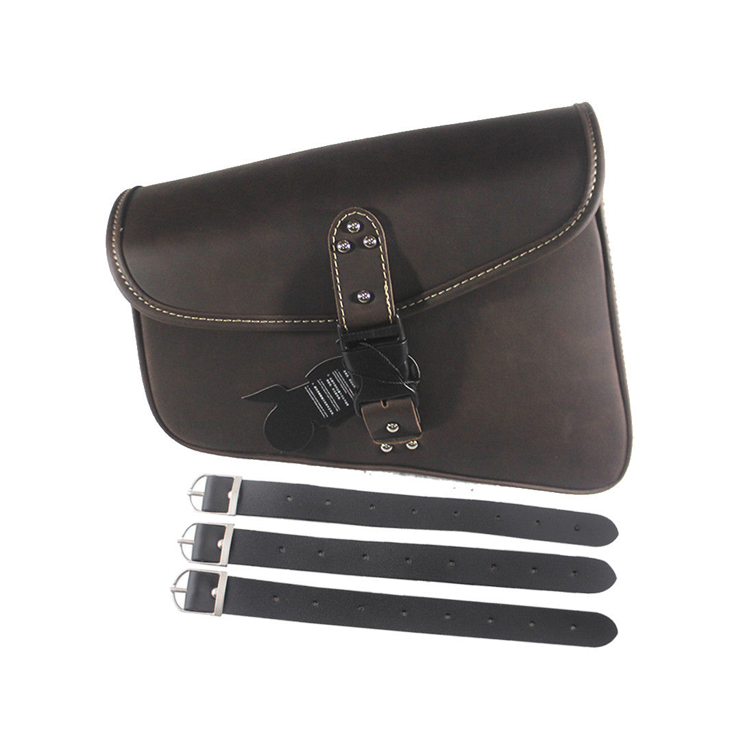 Retro Dark Brown PU Leather Left side Saddlebag for Harley Sportster XL883 1200 Q