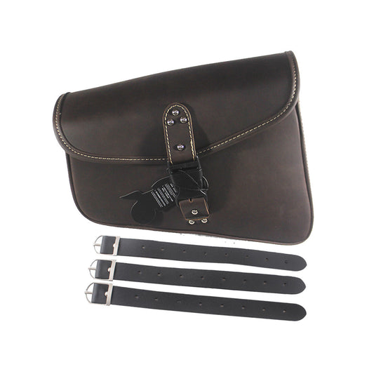 Retro Dark Brown PU Leather Left side Saddlebag for Harley Sportster XL883 1200 Q