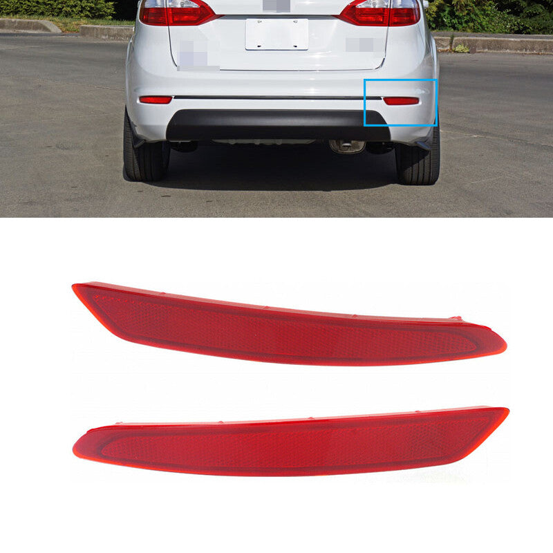 Pair Rear Bumper Reflector light for Ford Fiesta 2014-2019 Sedan BS7Z13A565B