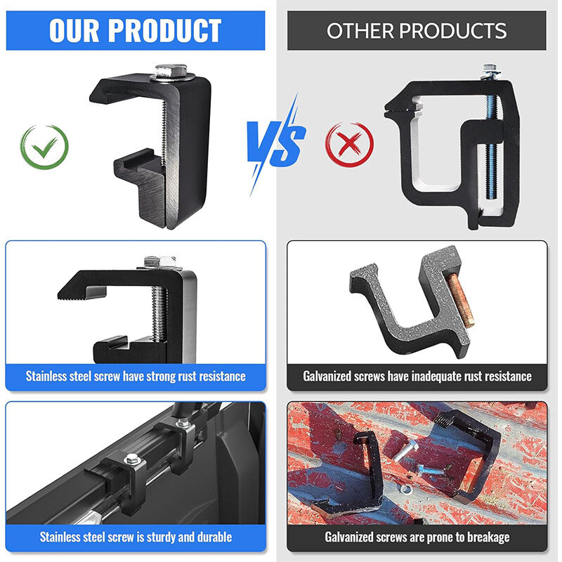 6pcs Mounting Clamp for Toyota Tacoma/Tundra Truck Cap/Camper Shell Black