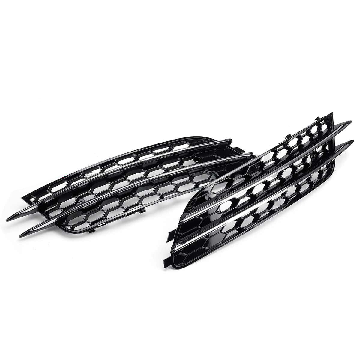 2-piece front fog light mesh grille honeycomb grill cover for Audi A6 C7 sedans 12-15