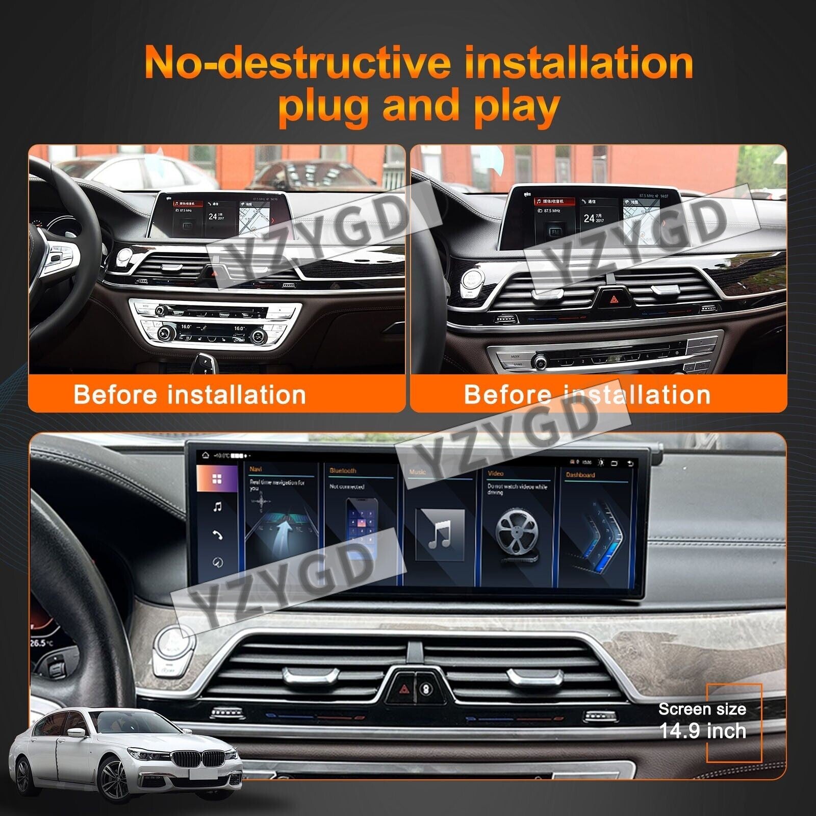 14.9 Car Radio for BMW 7 Series G11 G12 2016-2018 Stereo Android CarPlay Player