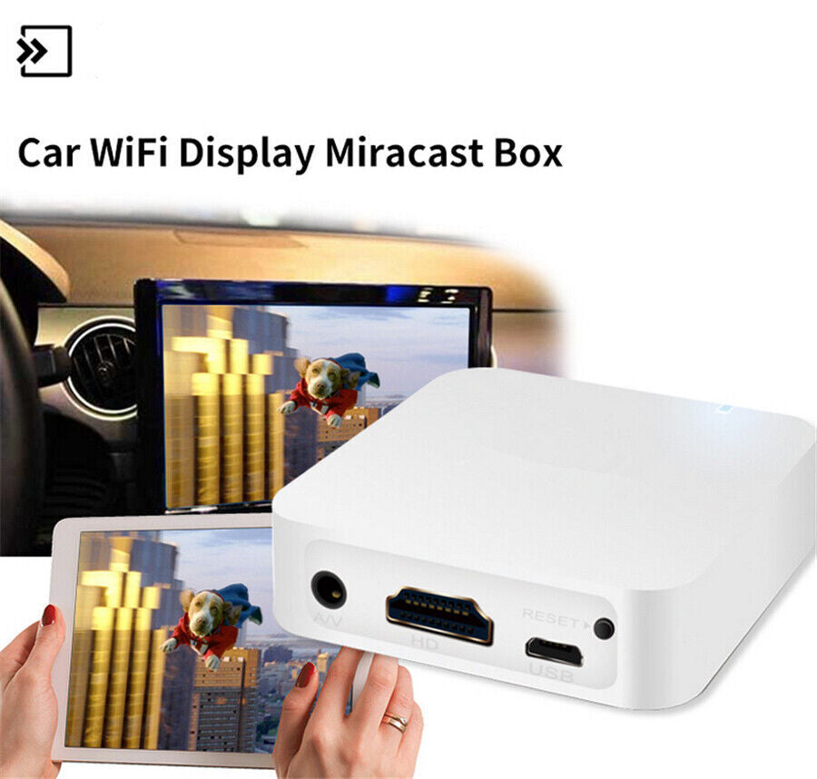 In-car Wi-Fi mirror connection box for iOS and Android phones with DLNA screen mirroring to the car. n