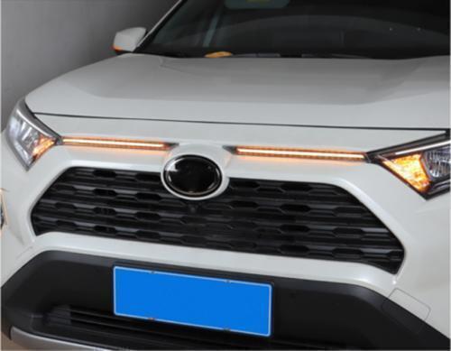 for Toyota RAV4 19-2023 Car Hood LED Light Driving Turn Signal dynamic Brake 2X
