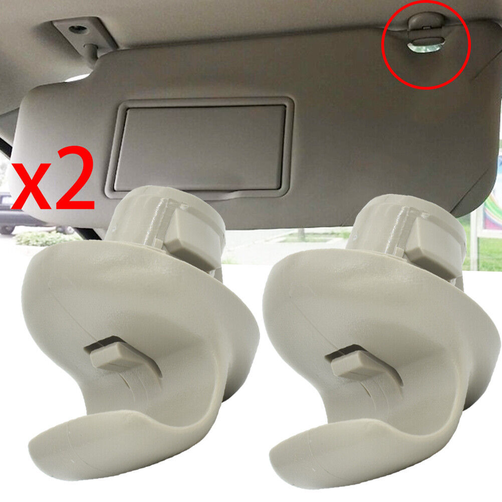 2PCS Sun Visor Clips for Nissan 350Z for Infiniti FX35 FX45 G35 Juke Front Gray