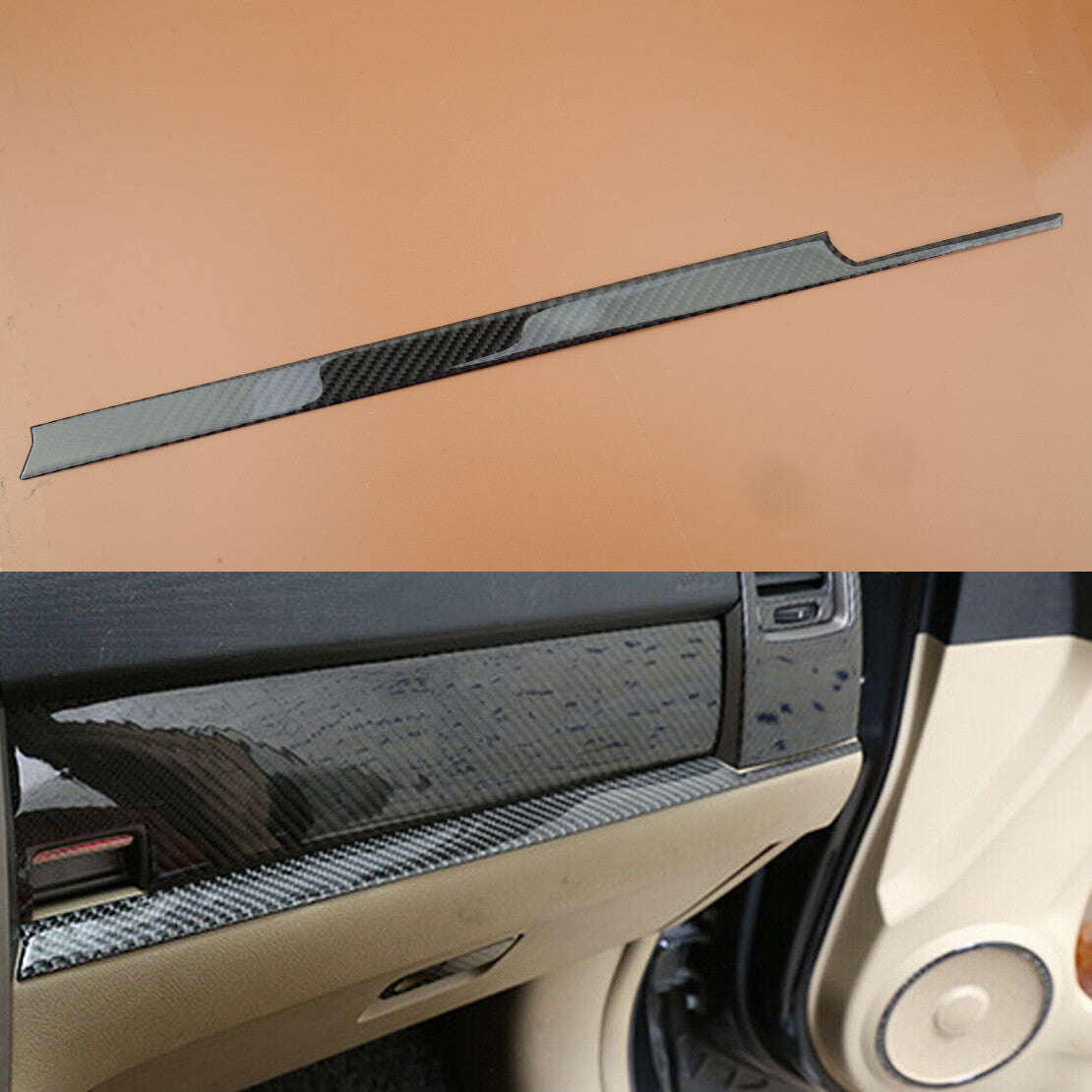 Copilot Dashboard Panel Cover Trim Fit for for Honda CR-V 2007-2011 Carbon Fiber v
