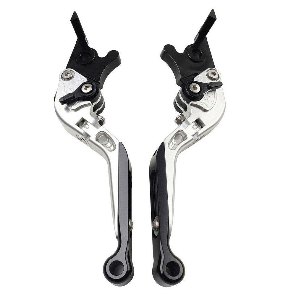 CNC FoldingExtendable Brake Clutch Levers for Kawasaki ZX10R/RR/KRT 16-20 Silver