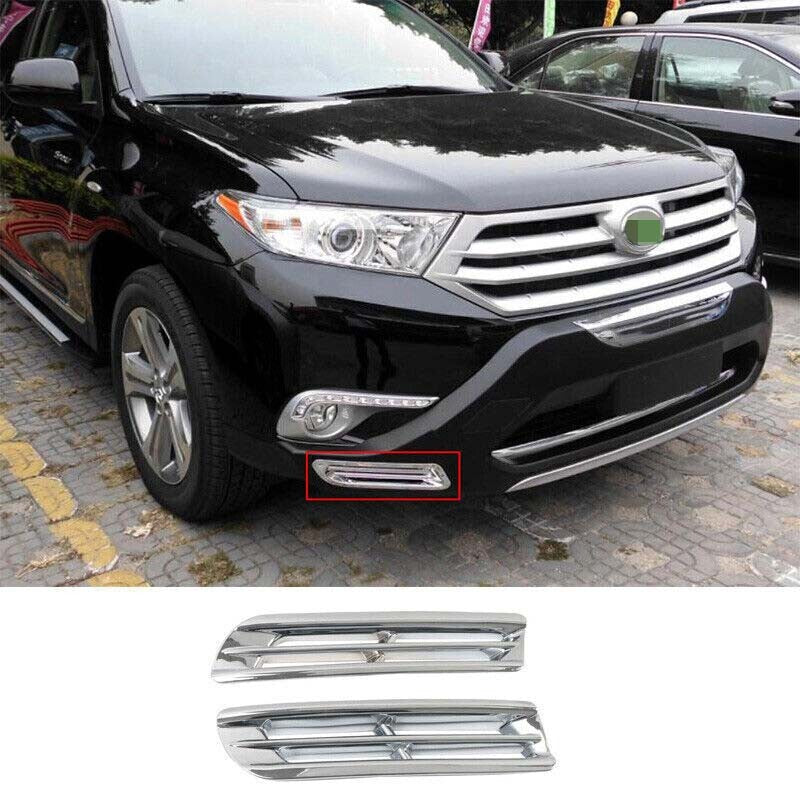 for Toyota Highlander Chrome Front Fog Light Lamp Cover Accessories 2011-2013