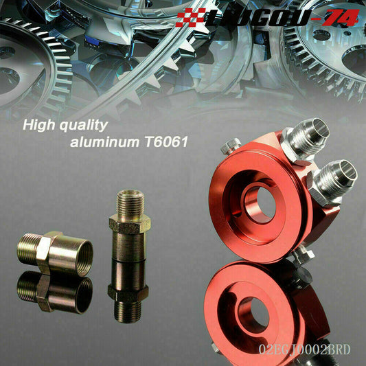 GM M20 X 15 Aluminum Oil/Gauge Filter Sandwich Adapter Plate Kit AN10 US- v
