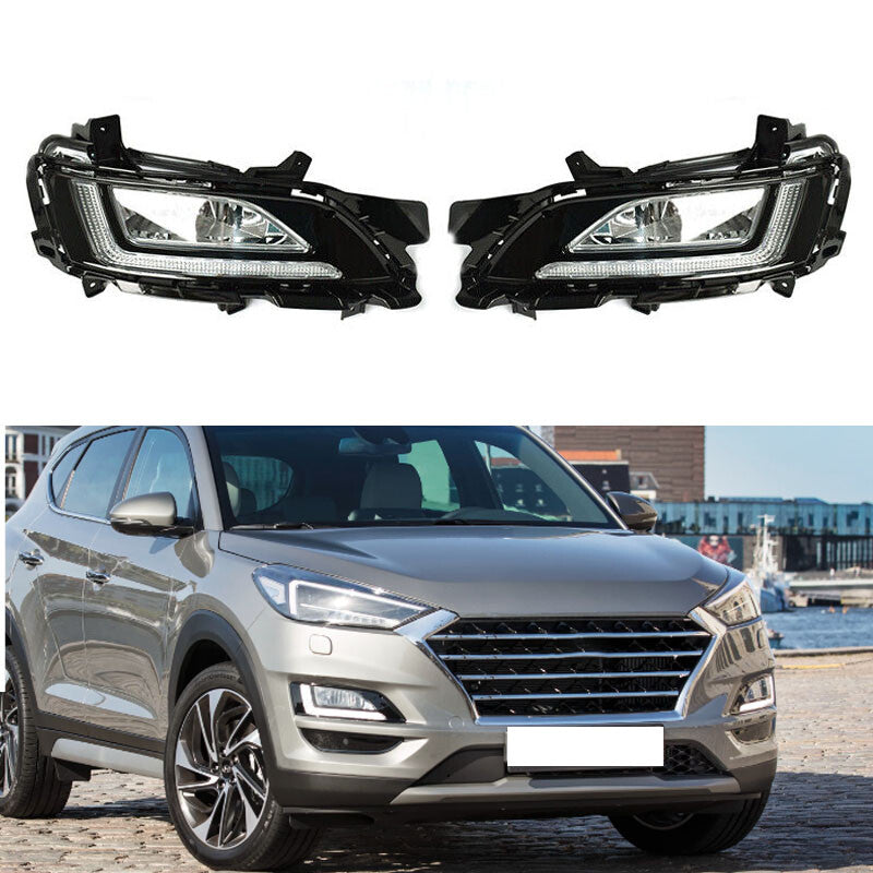 For 2019-2020 for Hyundai for Tucson Front Bumper Fog lights Daytime Running Lights Pair v