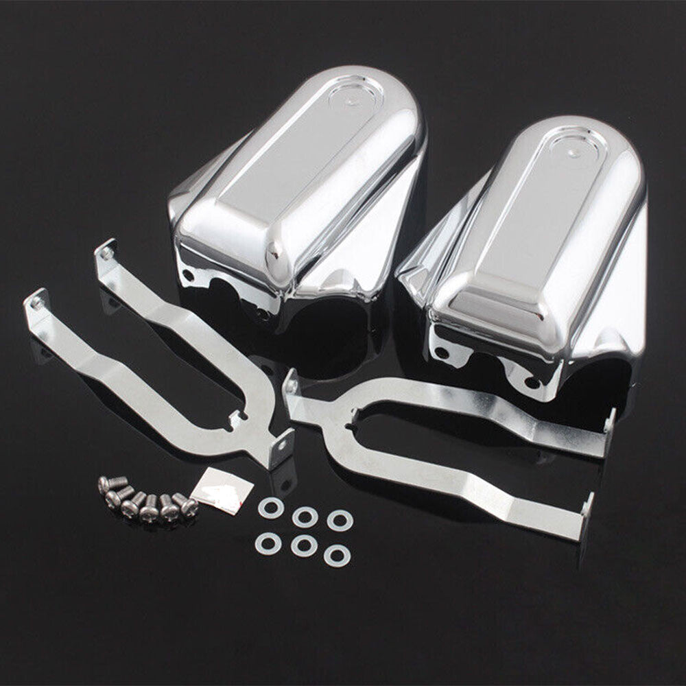 Chrome Bar Shield Rear Axle Covers Swingarm Cap for Harley Softail FLSTC FLS Q