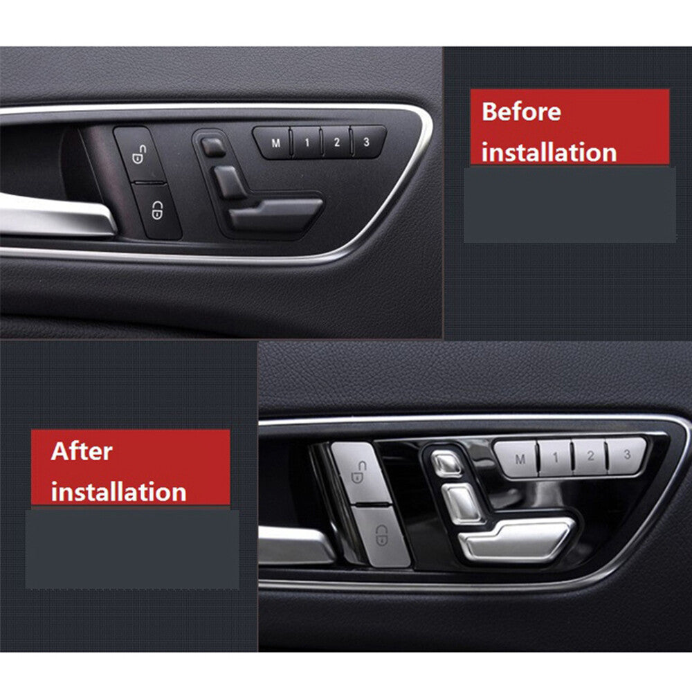 Car for Seat Adjust Button Cover Sticker for Benz A B C E Class GLA CLA GLE ML GL