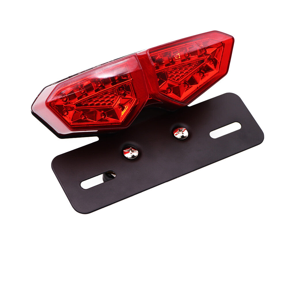 Motorcycle Red Twin LED Brake Tail Turn Signal License Plate Integrated Light Q