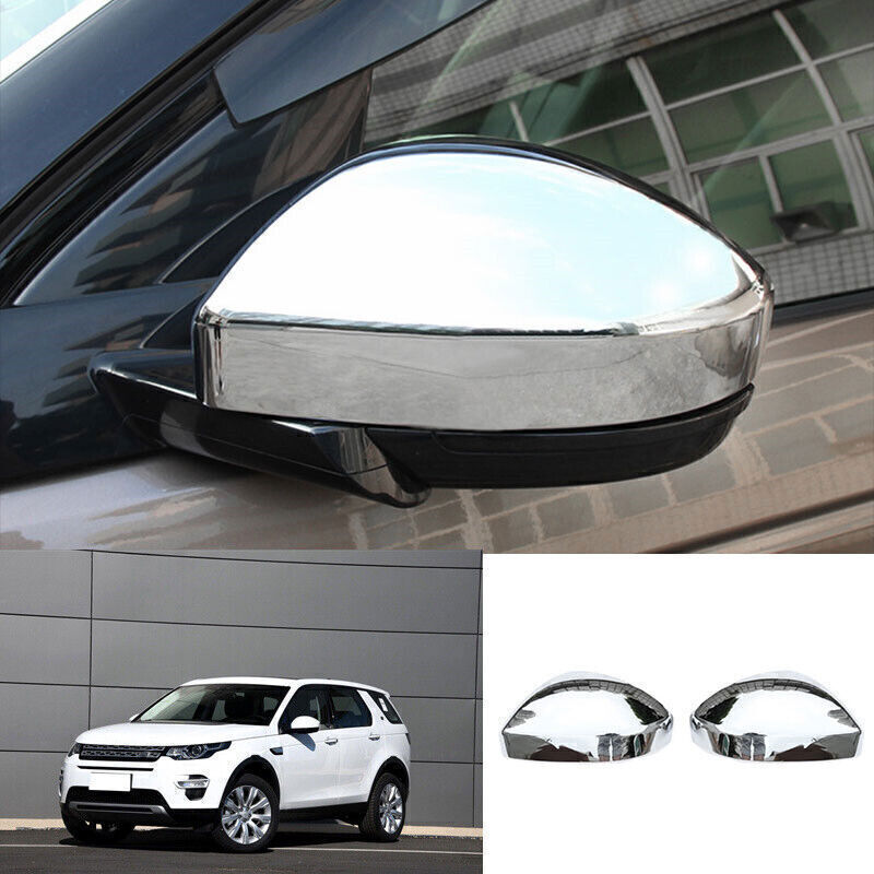 For LR Discovery Sport 15-19 Chrome Side Door Rear View Mirror Cap Cover Trim 2X