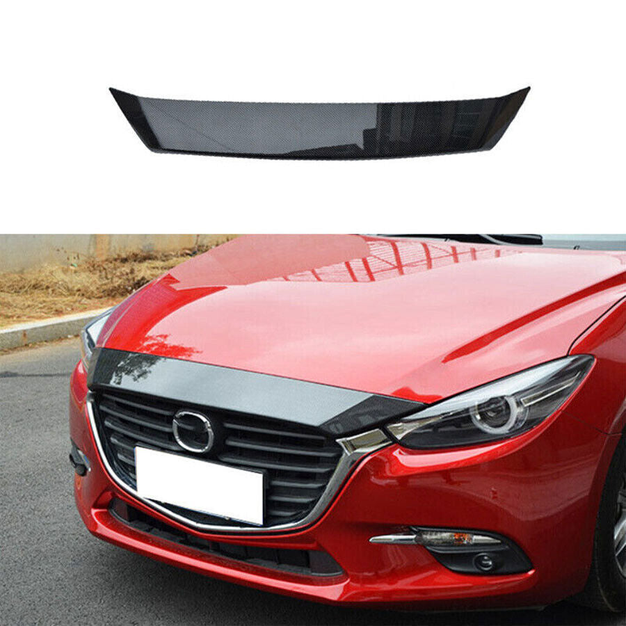 for Mazda 3 Axela 2017 Carbon Fiber ABS Front Grille Grill Engine Hood Strip n
