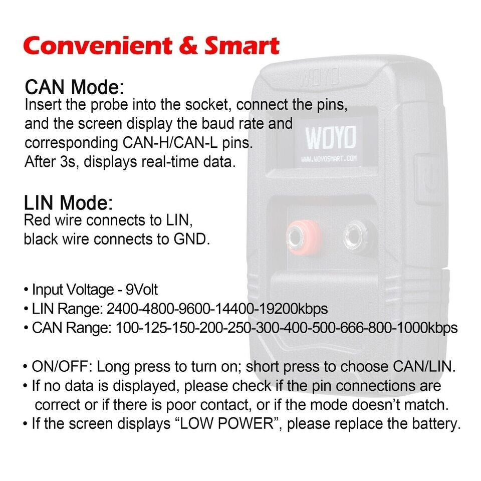 PL007 LIN CAN Analyzer Tool Digital Auto CAN BUS Analysis Automatic Recognize