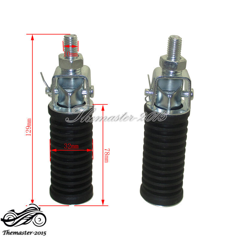 10mm Folding Footpegs for Honda for Suzuki Passenger Foot Rest Pegs 54-05410 Q
