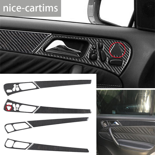 8Pcs Carbon Fiber Interior Door Handle Panel Cover for Benz C Class W203 2005-07