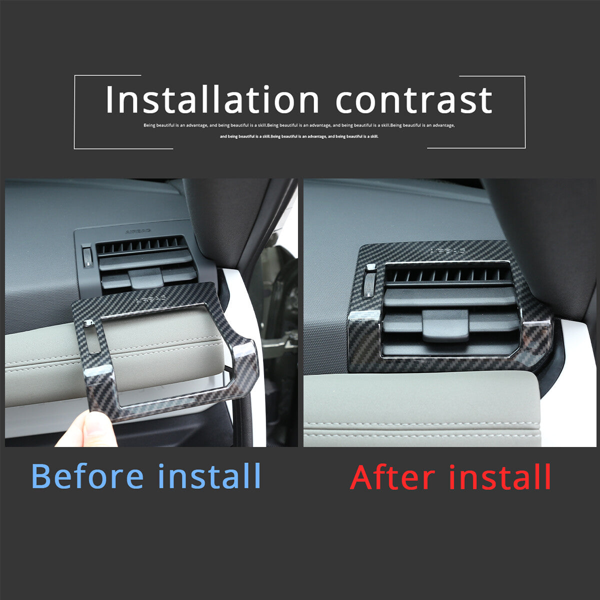 Carbon Look 2X Socket Ventilation Control Panel AC L&R Air for Land Rover for Defender 2020 - 2023 n
