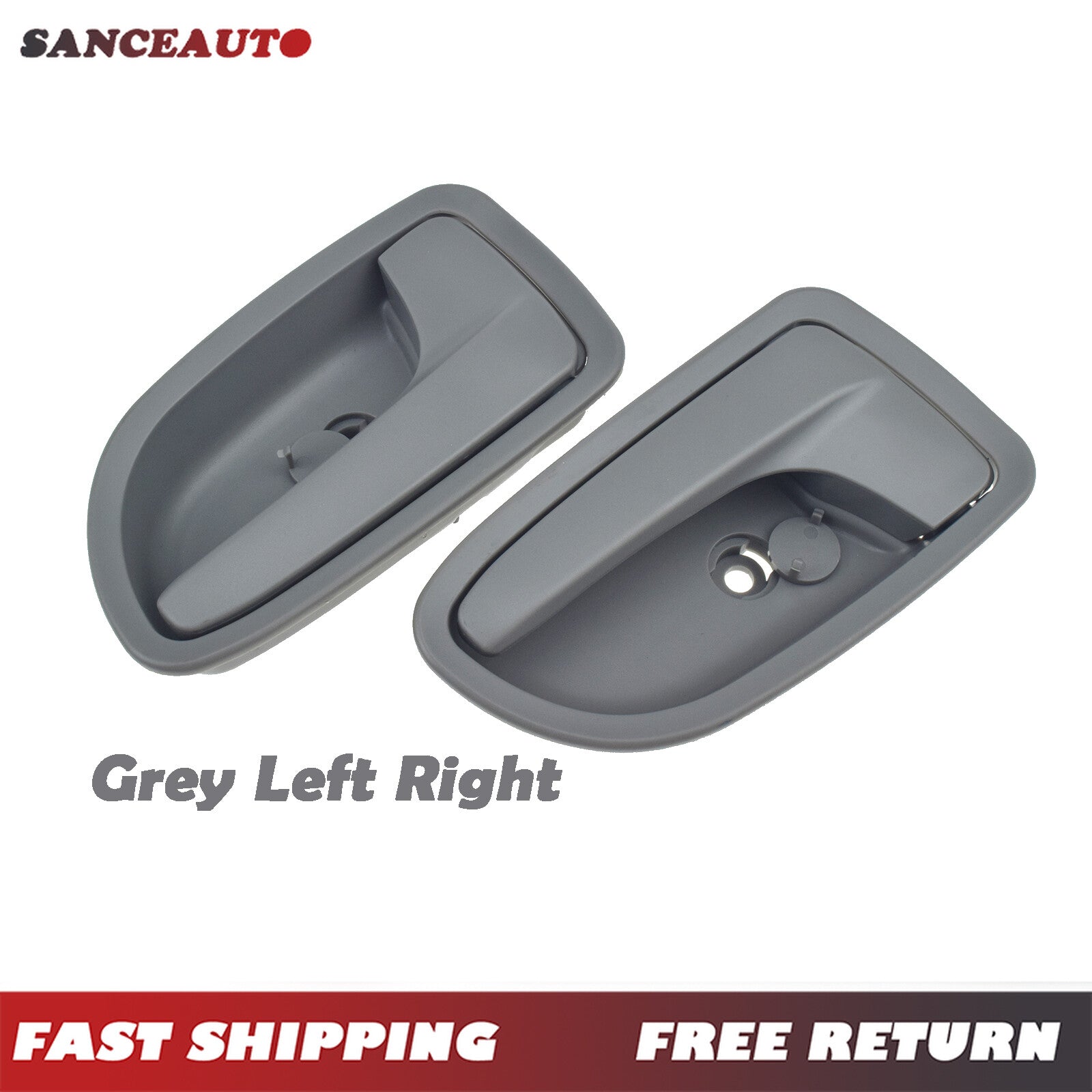 Two-pack of gray left and right interior door handles for Kia Rio 1.6L 2003, 2004, 2005- n