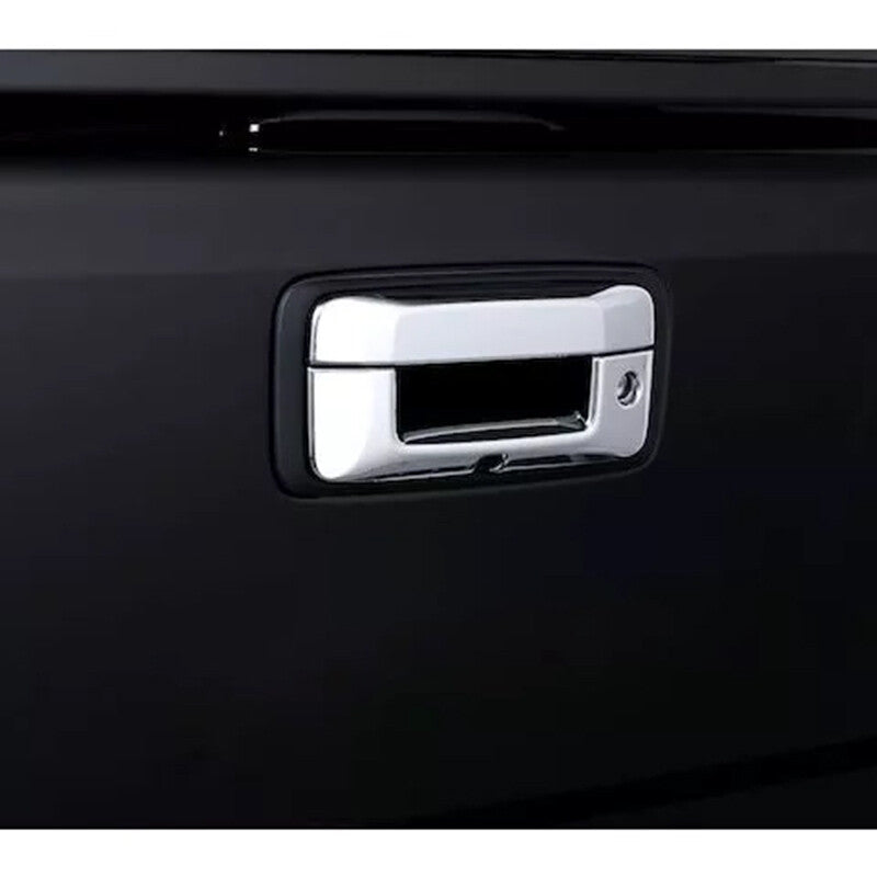 Tailgate handle cover trim with perforations for 2014-19 for GMC for Sierra Trunk for Chevrolet Silverado Q