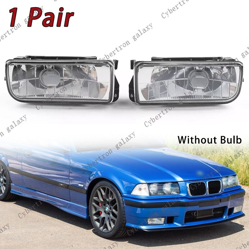 A pair of crystal clear lenses for the front bumper fog lights of for BMW E36 1992-1998.