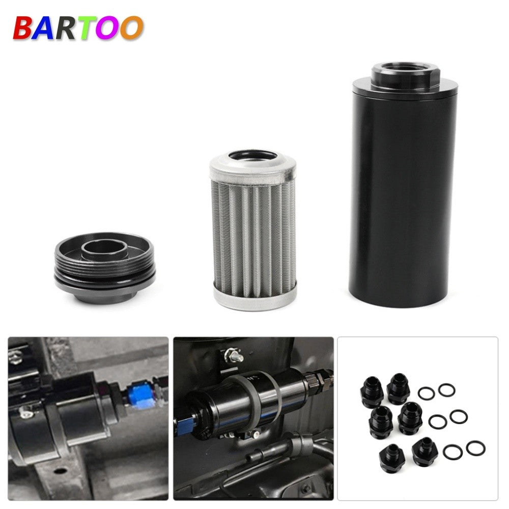 100 Micron Cleanable High FLOW In-Line Fuel Filter Fuel Oil Filter AN6 AN8 AN10 Q