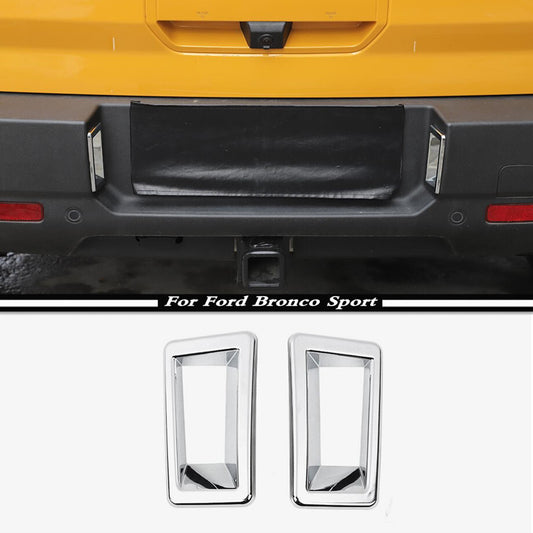 For 2021-2023 Bronco Sport Chrome Rear License Plate Lamp Decor Cover Trim v