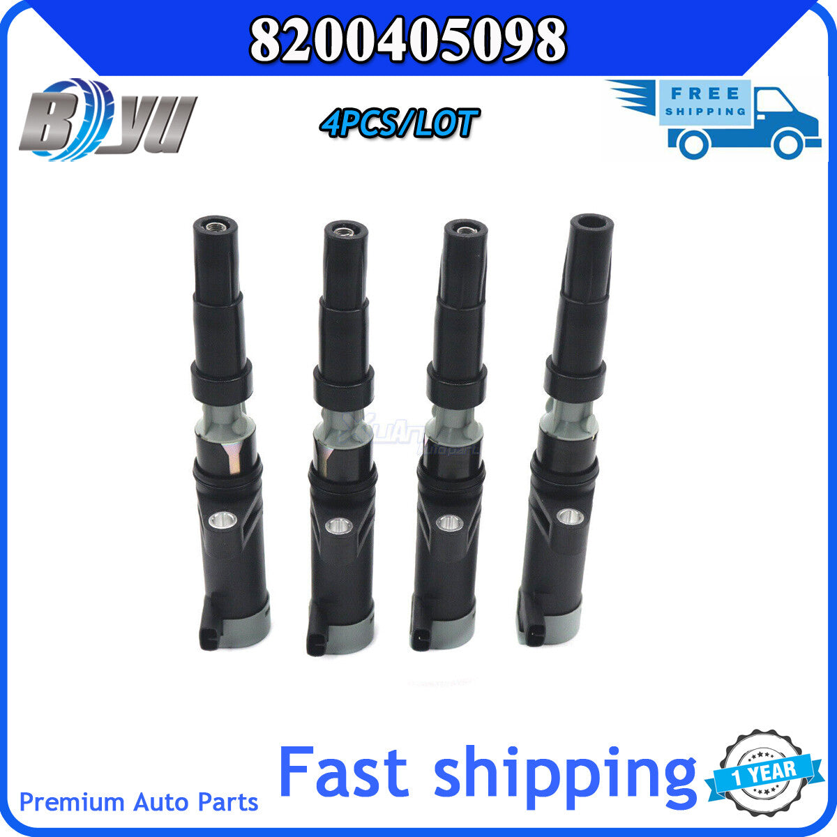 IGNITION COILS for Scenic 1.4, 1.6, 2.0 8200405098 UF-653 4-piece set CN- v