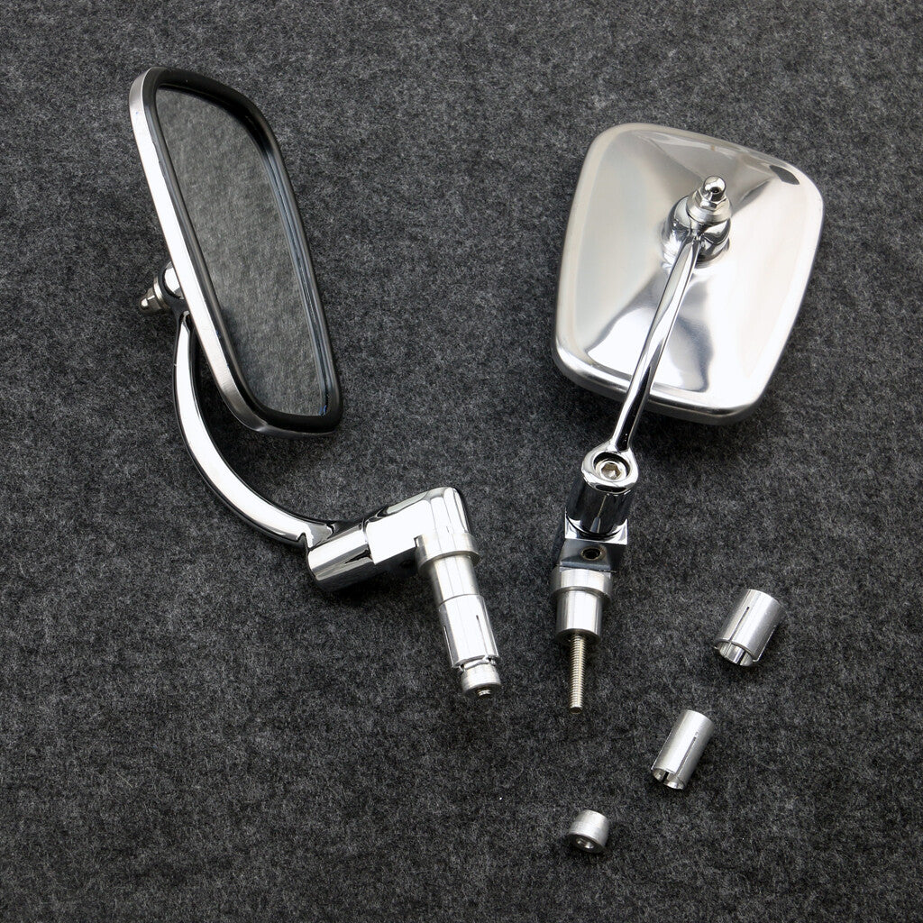 Motorcycle Cafe Racer Handle Bar End 360 Swivel Retro Mirror Stainless steel