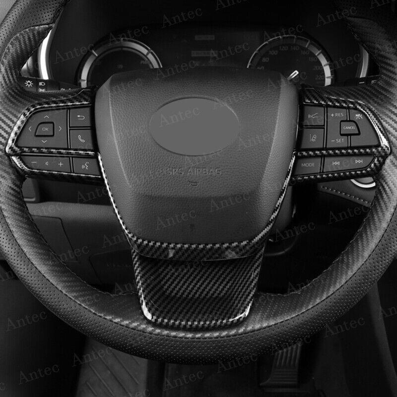 Carbon Fiber Inner Steering Wheel Cover Trim 4X For 2020-2024 for Toyota Highlander
