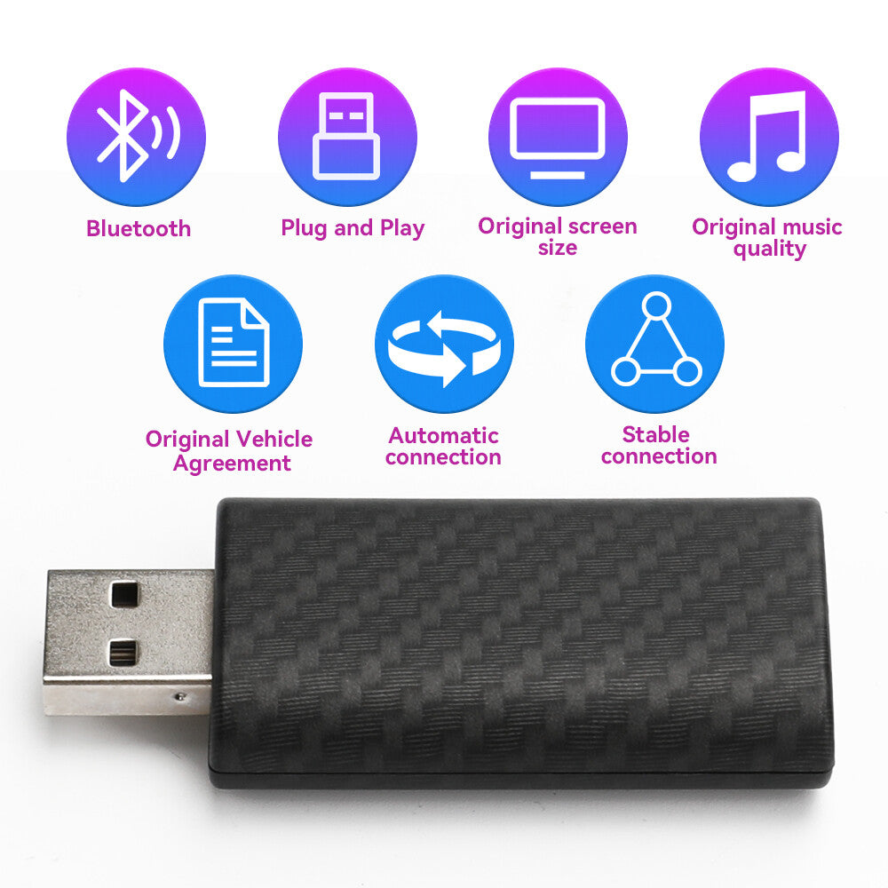 USB Wireless Android Auto Adapter Dongle Retrofit Wired to Wireless Auto Radio