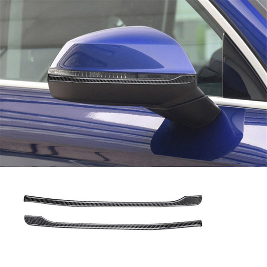 2X for Audi Q5 2018-2021 Carbon Fiber Rearview Mirror Decor Sticker Cover Trim