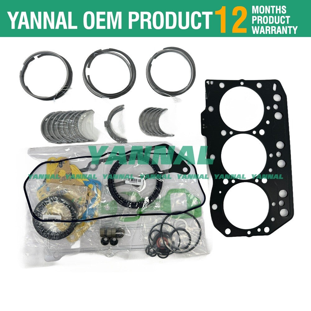 Overhaul recirculation kit for piston rings, bearings, and gaskets suitable for 3TN78 engines.