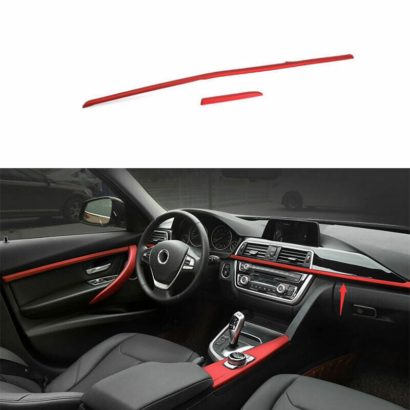 for BMW 3 4 Series GT 2014-2018 ABS Red Central Console Instrument Strip Trim 2P