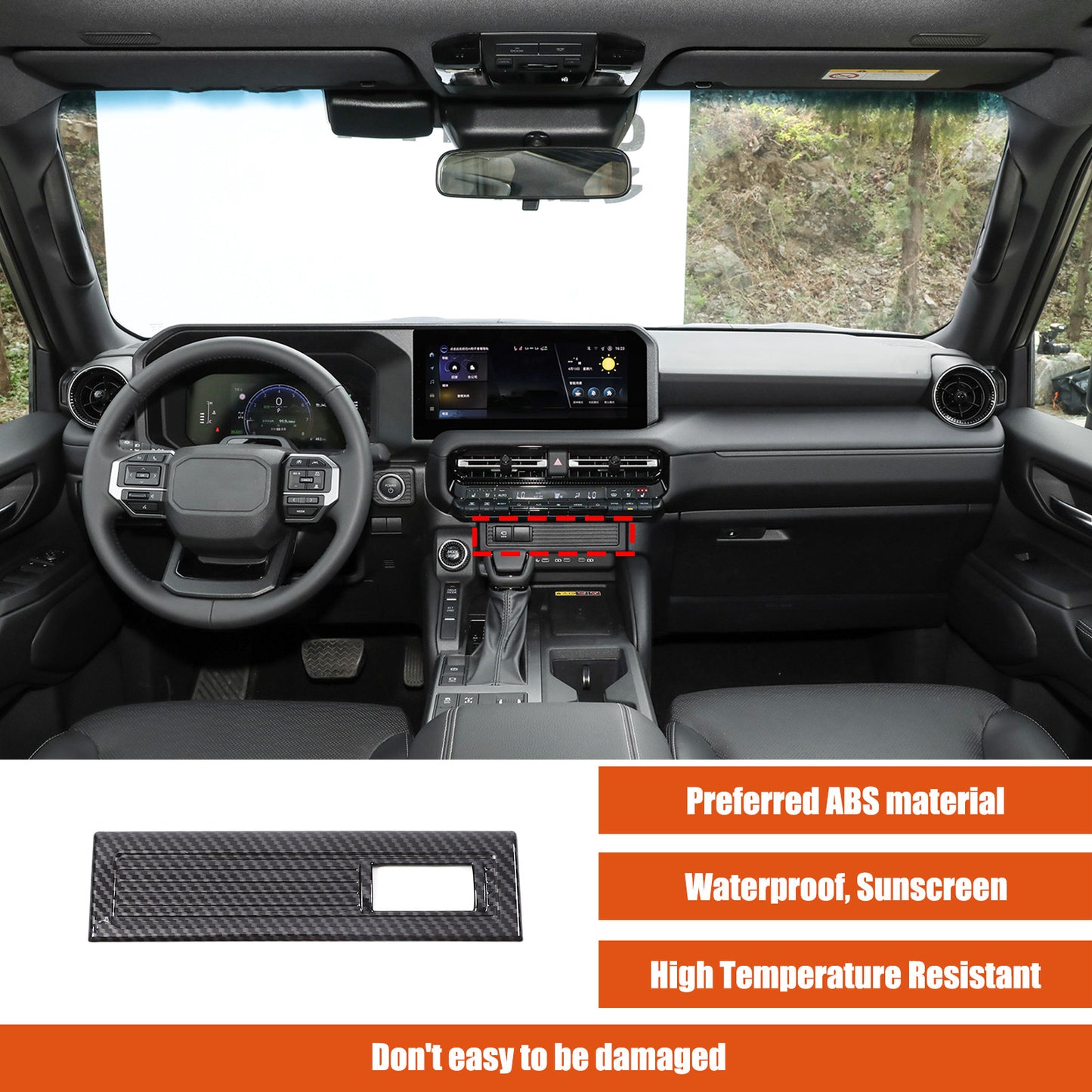 Carbon cigarette lighter cover for Land Cruiser Prado LC250 (2024-25) n