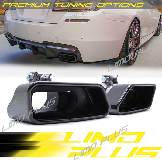 Black Exhaust Muffler Tips Tail Pipes fits on for BMW F10 F11 535i 550i 2011-2016 Q