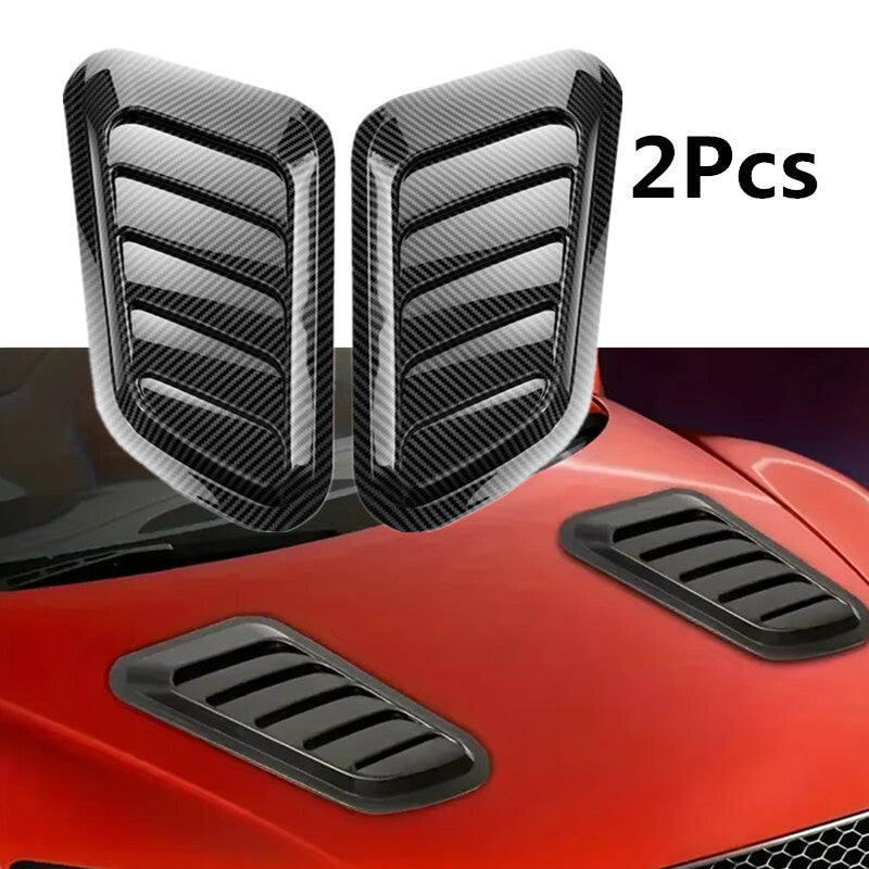 2x Car Front Hood Side Air Flow Vent Intake Scoop Hole Cover Decor Trim Sticker