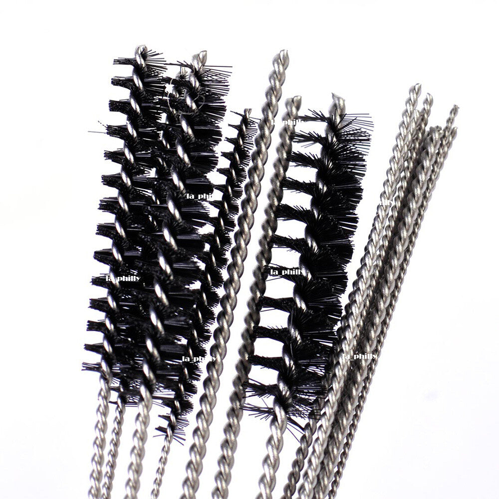5 Brushes 10 Cleaning Needles Motorcycle Carburetor Carbon Dirt Jet Remove Tool Q