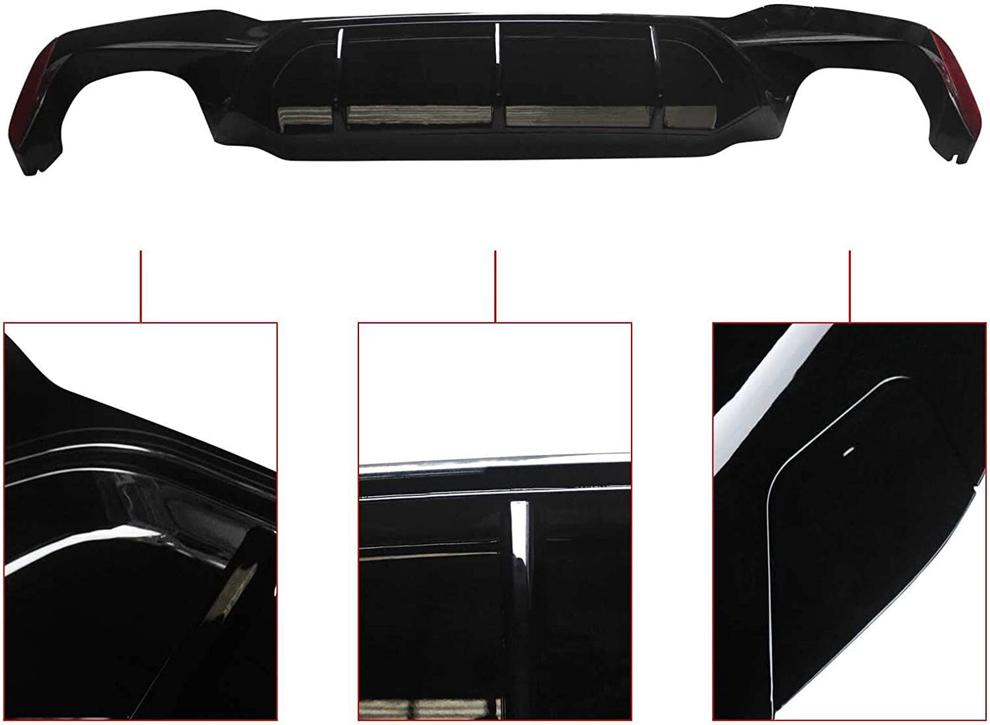 M5 Style Gloss Black Rear Diffuser for 2017-23 for BMW G30 5 Series with M Sport Bumper Q