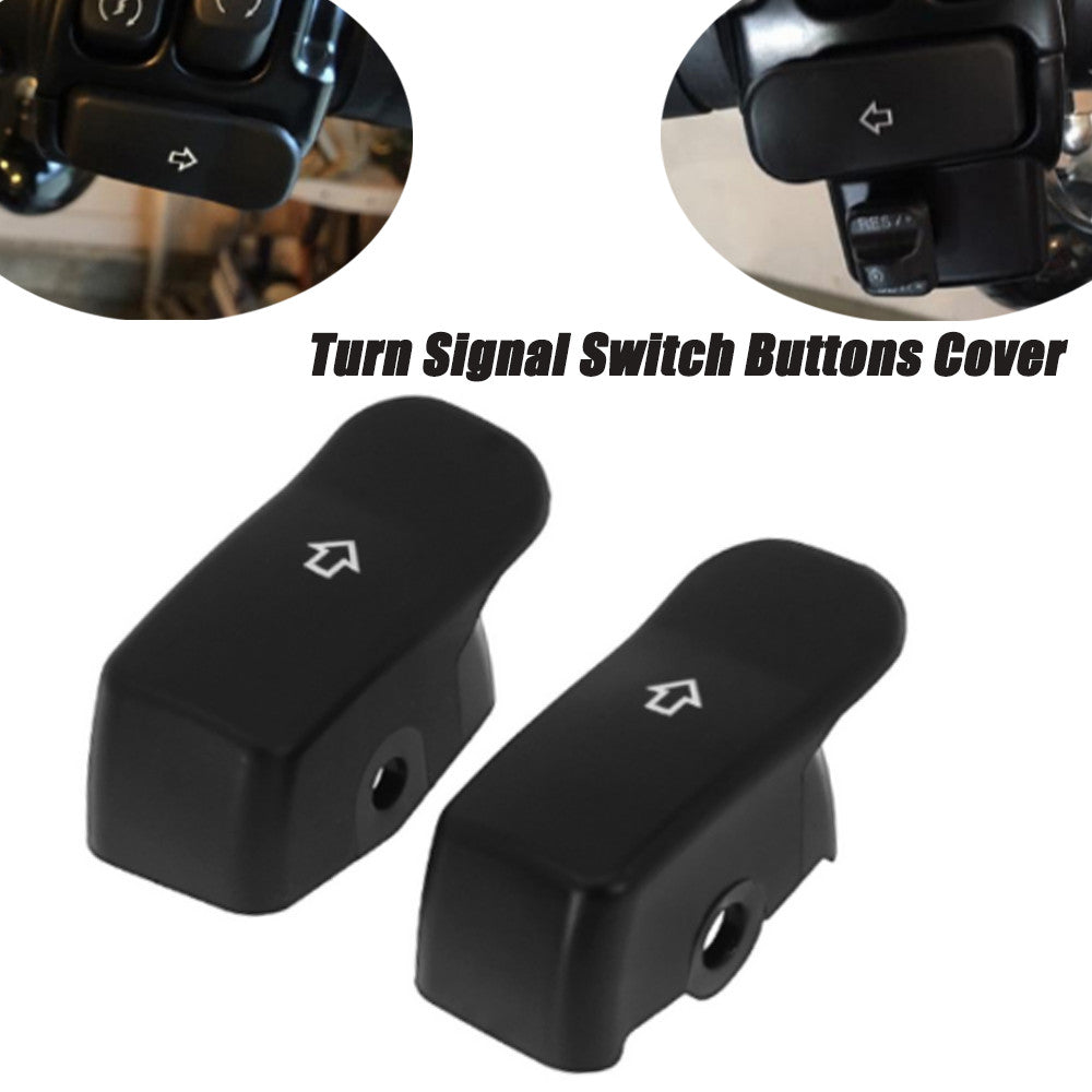 The extended black turn signal switch button cover fits for Harley Softail Sportster. n