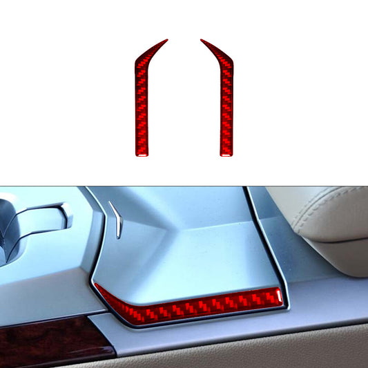 2X Storage Trim Strip Cover Carbon Fiber for CADILLAC CTS SPORT 2008-UP Red
