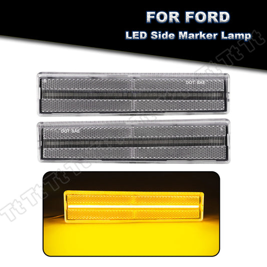 For 1980 - 1986 for Mustang F150 F250 F350 Front Fender LED Side Marker Lights - v