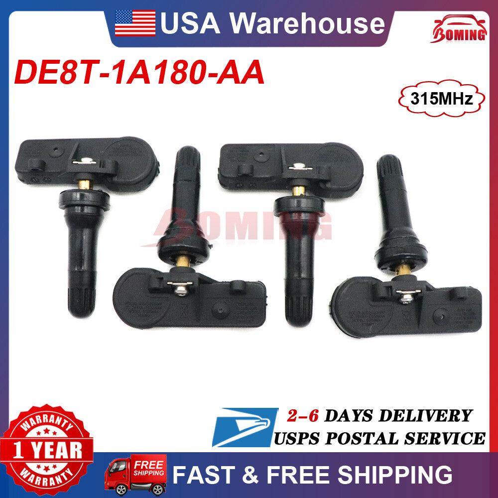 4-piece new TPMS tire pressure sensor kit for Ford Motorcraft DE8T-1A180-AA 315MHz