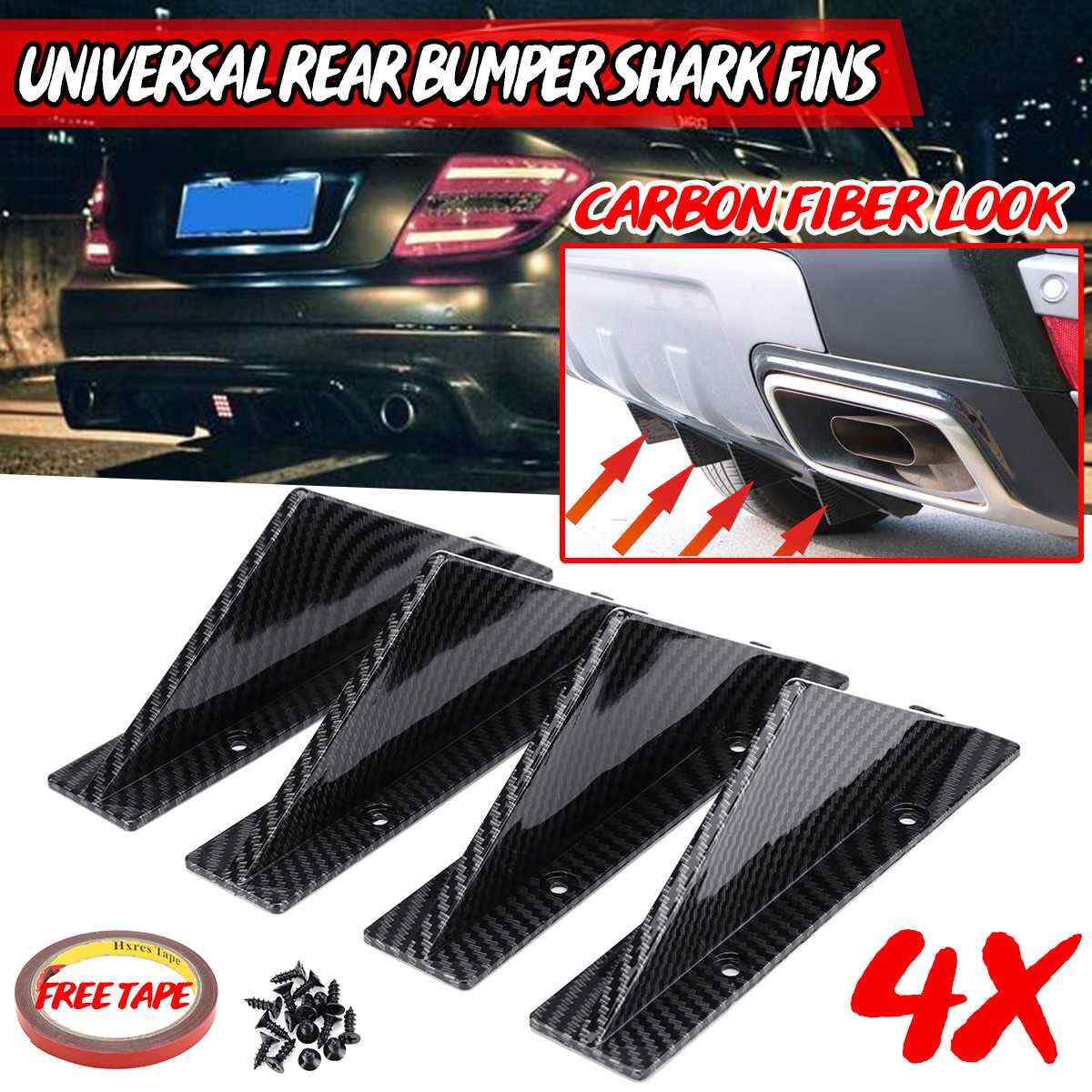 4x rear lower bumper diffuser splitter lip shark feet carbon fiber General Motors