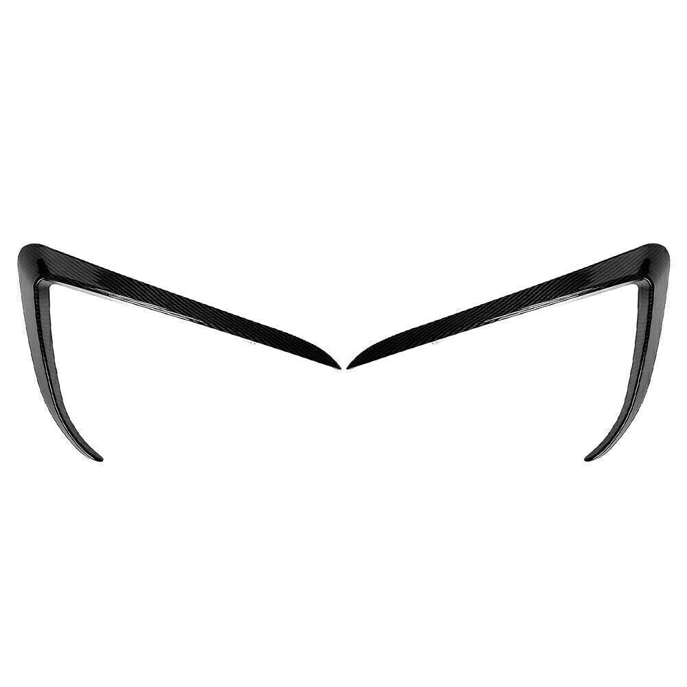 for Tesla Model X 15-20 Front Fog Light Lamp Eyebrow Cover Trim Kit Carbon Fiber Q
