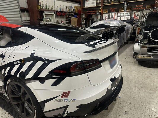New Automatic Adjustable Tail Real Carbon Fiber Spoiler Wing for Tesla for Model S