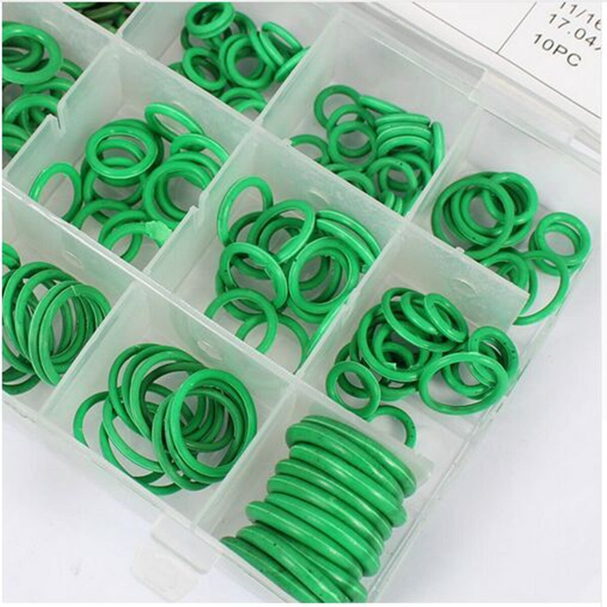 270Pcs Green Rubber O-Ring Washer Seal Assortment Set Kit Gasket HNBR A/C System