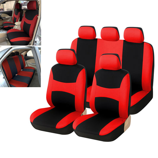 Car for Seat Cover Protector Car Interior Decoration Full Set Front Rear Black/Red
